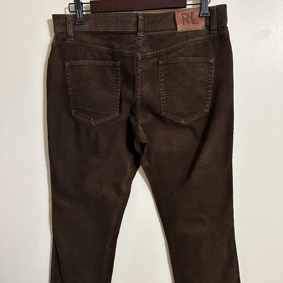 Ralph Lauren Sport Brown Corduroy Five-Pocket Mid-Rise Bootcut Jeans, Size 10 - Picture 4 of 7